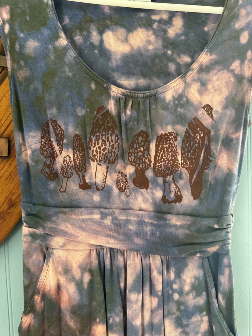 Morel Mushroom Tie-Dye dress in Lavender and Pink, with pockets!!!
